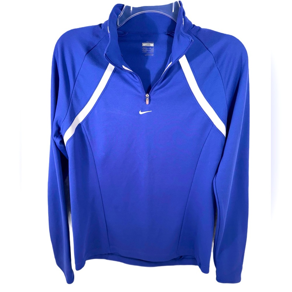 NIKE Fit Dry Sweat wicking Running Athletic Long Sleeve 1/4 zip Women's shirt M